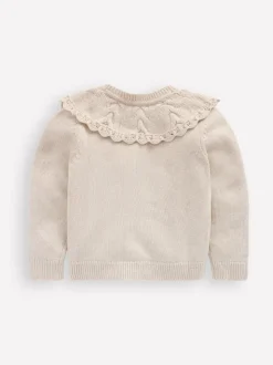 Boden Cream Embroidered Yoke Cardigan