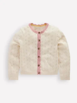Boden Cream Everyday Scalloped Cardigan