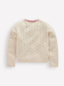 Boden Cream Everyday Scalloped Cardigan