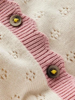 Boden Cream Everyday Scalloped Cardigan