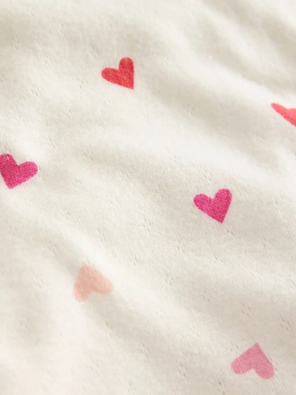 Boden Cream Long Sleeve Pointelle Heart Top