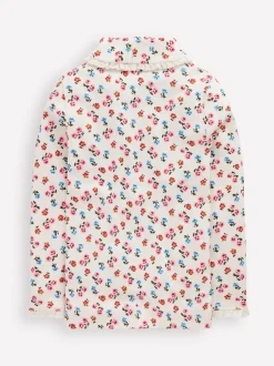Boden Cream Ribbed Roll Neck Top