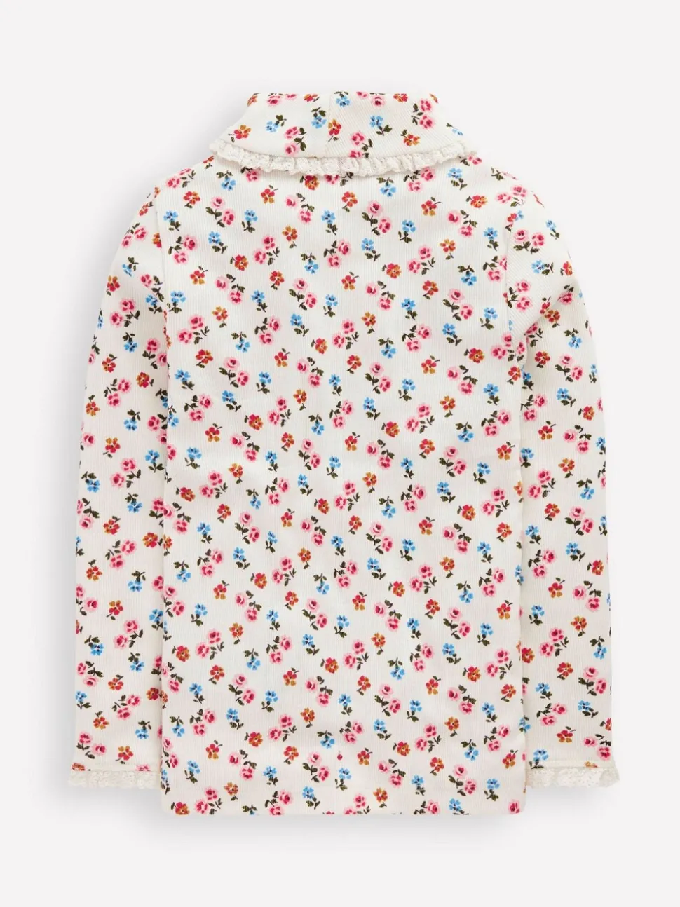 Boden Cream Ribbed Roll Neck Top