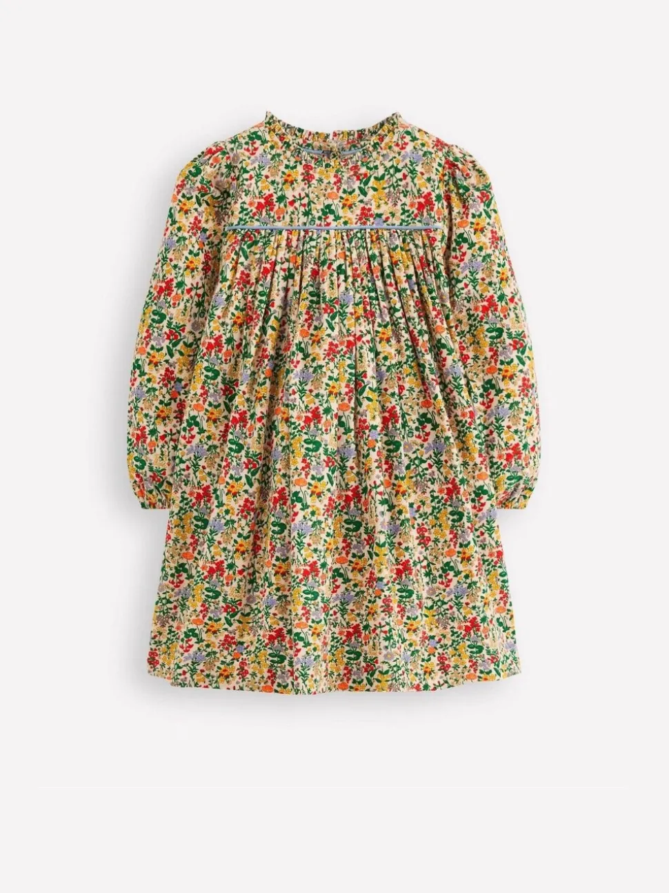 Boden Cream Ruffle Neck Woven Dress