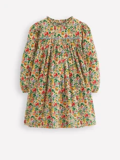 Boden Cream Ruffle Neck Woven Dress