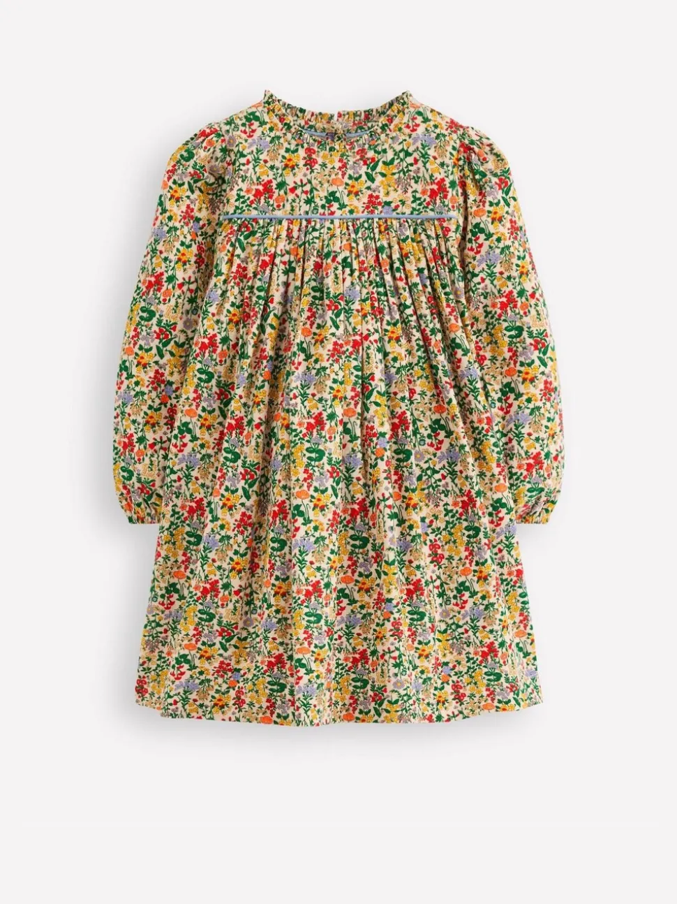 Boden Cream Ruffle Neck Woven Dress