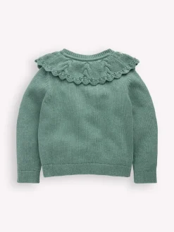Boden Green Embroidered Yoke Cardigan
