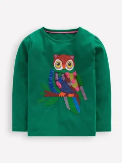 Boden Green Puff Sleeve Applique T-Shirt