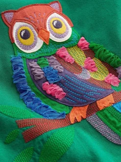 Boden Green Puff Sleeve Applique T-Shirt