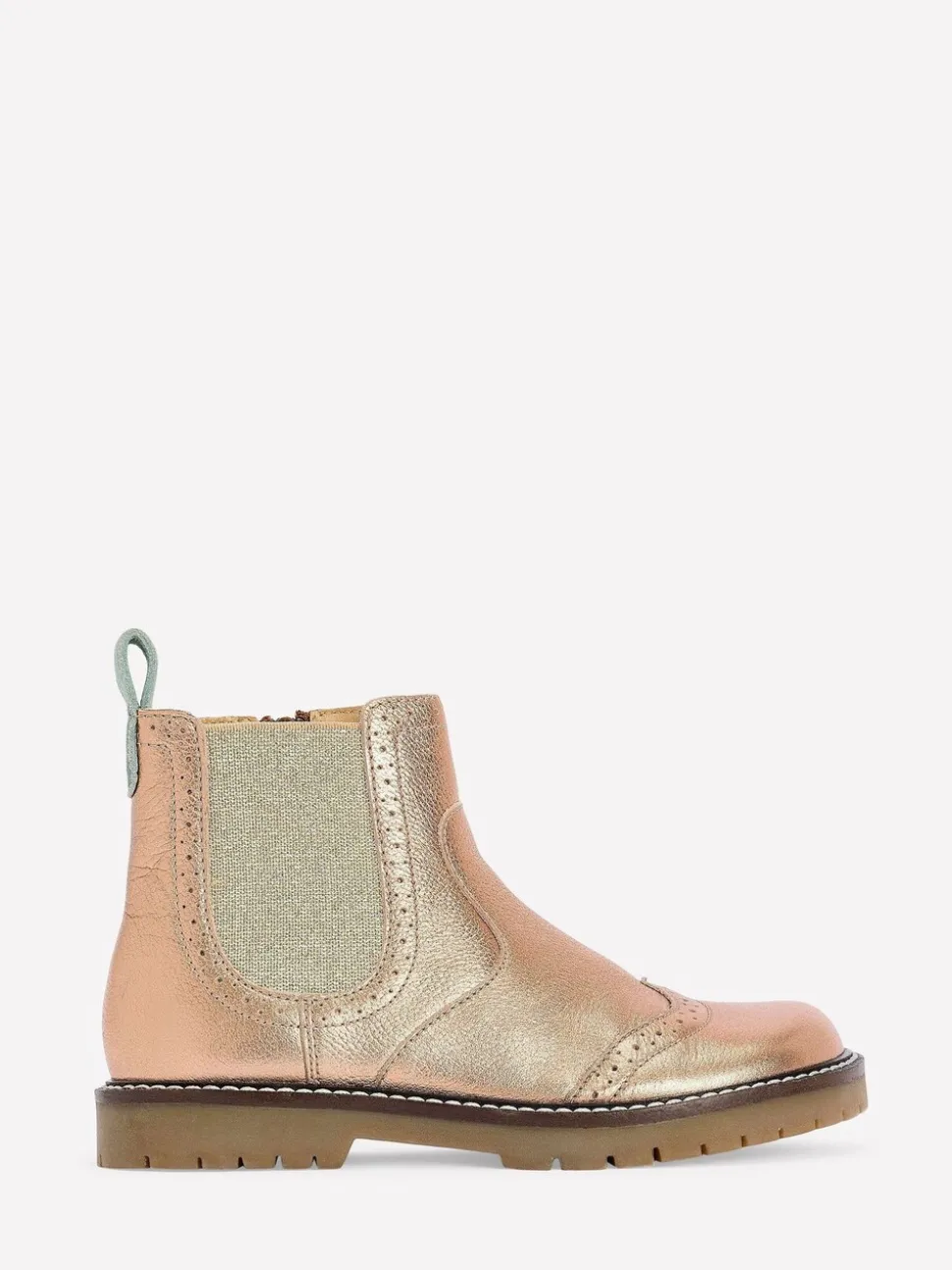 Boden Metallic Leather Chelsea Boots