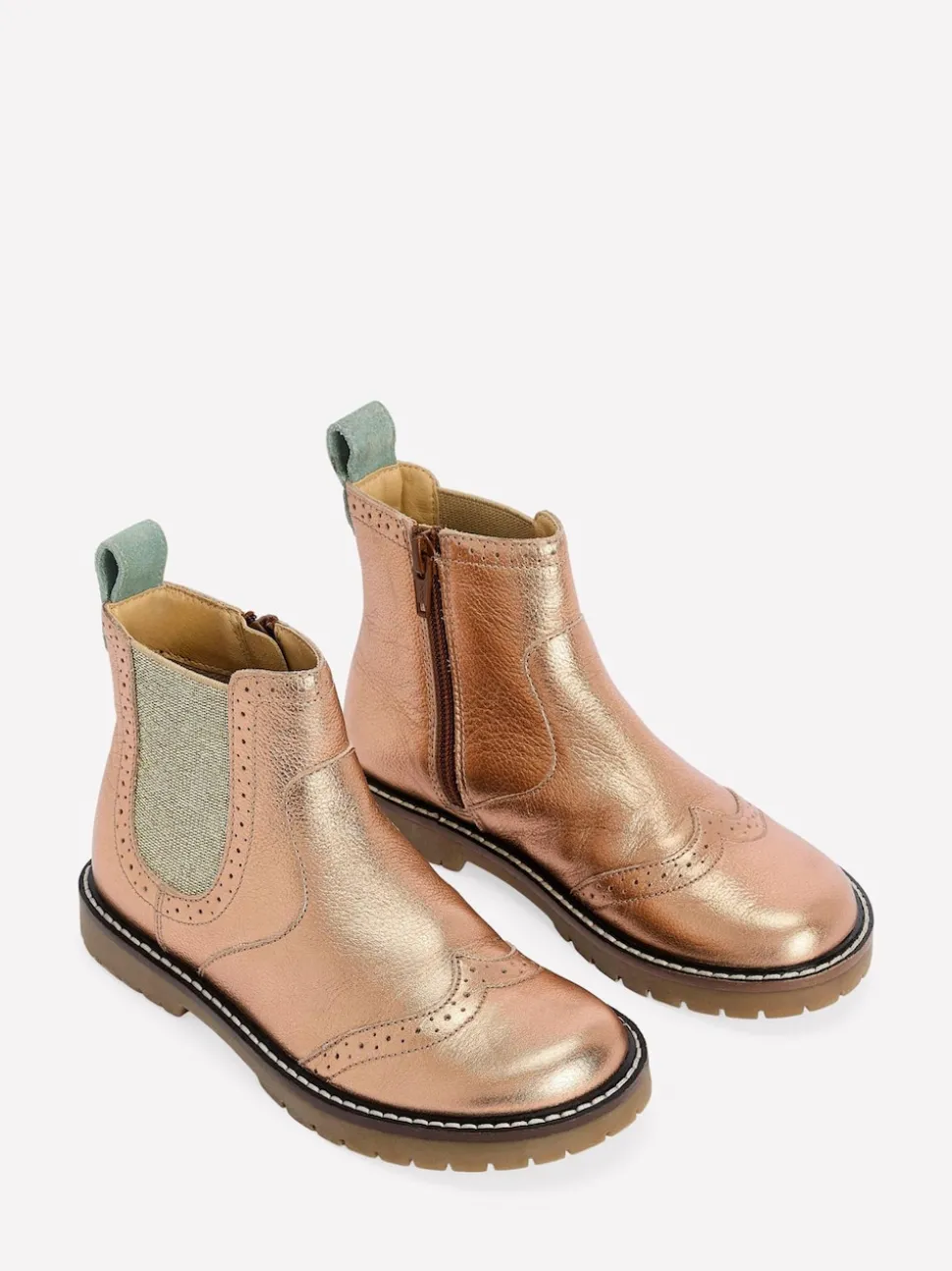 Boden Metallic Leather Chelsea Boots