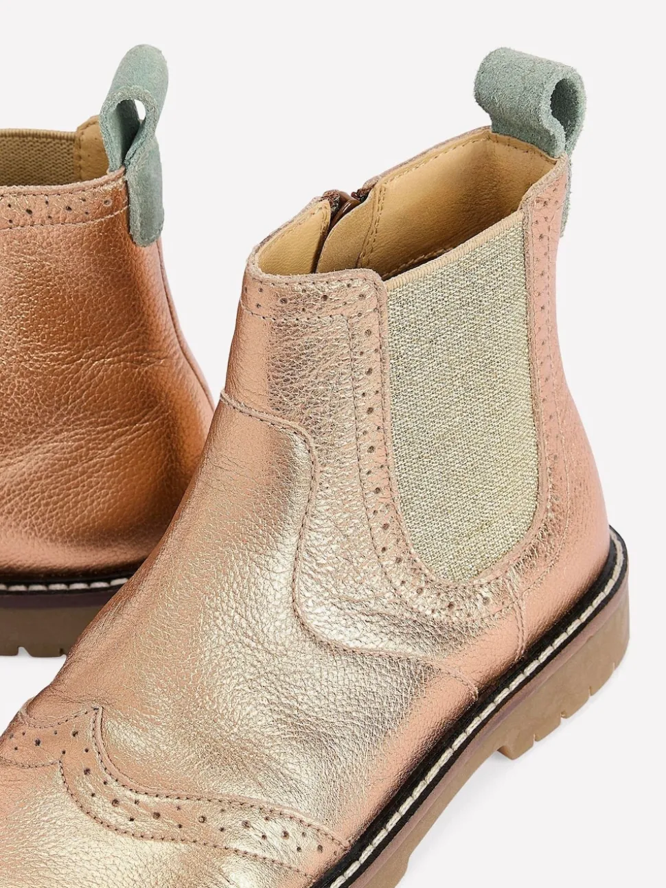 Boden Metallic Leather Chelsea Boots