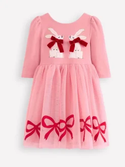 Boden Pink Appliqué Tulle Dress