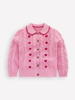 Boden Pink Cable Knitted Jacket