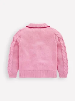 Boden Pink Cable Knitted Jacket