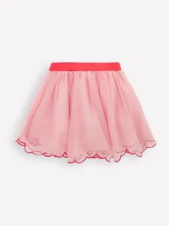 Boden Pink Cherry Appliqué Tulle Skirt