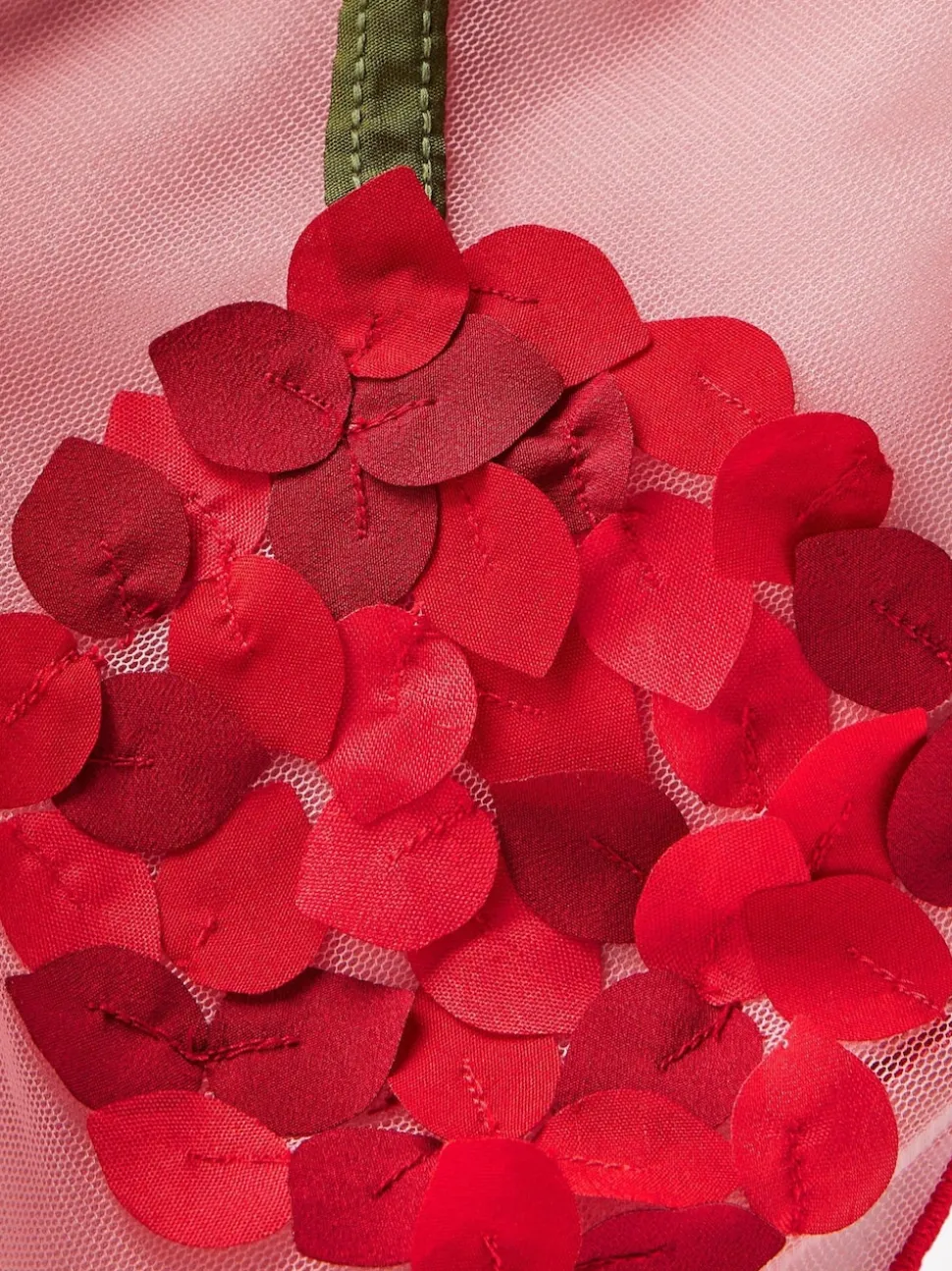 Boden Pink Cherry Appliqué Tulle Skirt