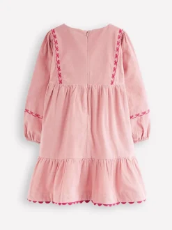 Boden Pink Clover Blouson Cord Dress