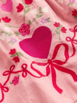 Boden Pink Clover Blouson Cord Dress