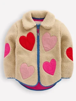 Boden Pink Collared Borg Zip Through Jacket
