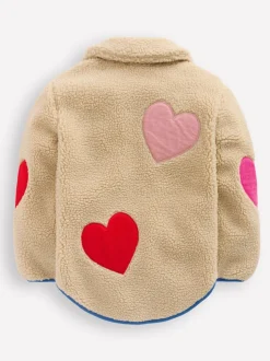 Boden Pink Collared Borg Zip Through Jacket