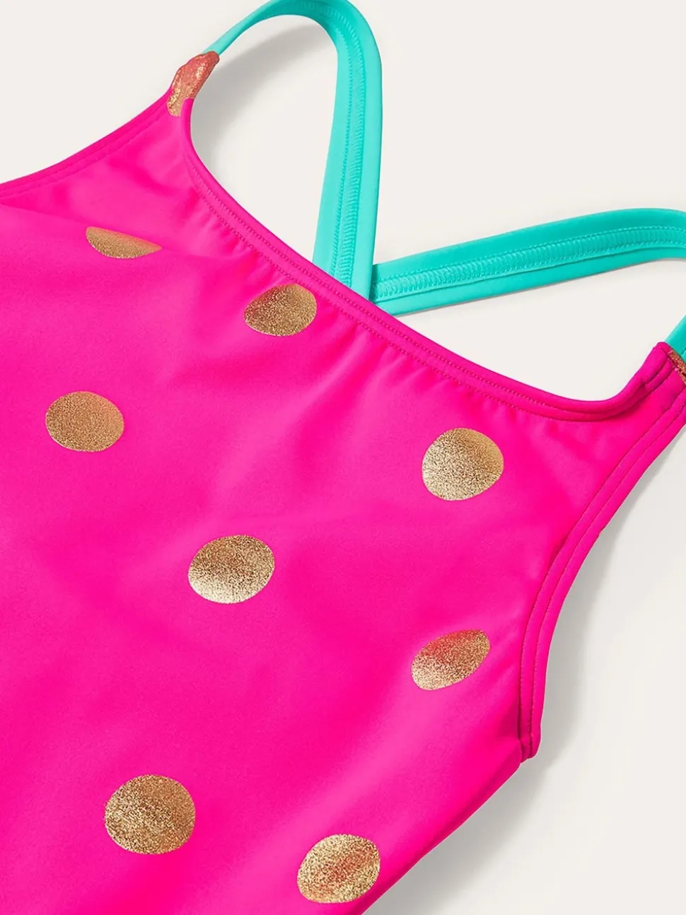 Boden Pink Cross Back Printed Swimsuit