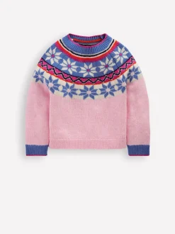 Boden Pink Eleanor Fair Isle Jumper