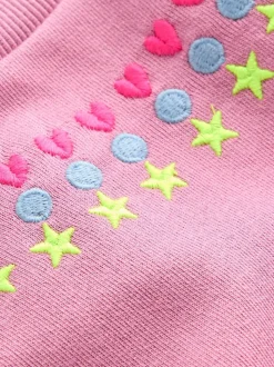 Boden Pink Embroidered Sweatshirt