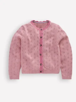 Boden Pink Everyday Scalloped Cardigan