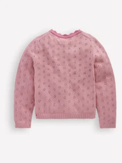 Boden Pink Everyday Scalloped Cardigan