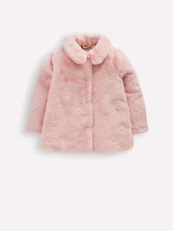 Boden Pink Faux Fur Collared Jacket