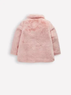 Boden Pink Faux Fur Collared Jacket