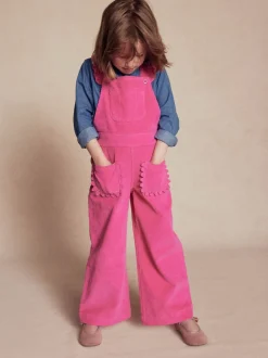 Boden Pink Frill Dungarees