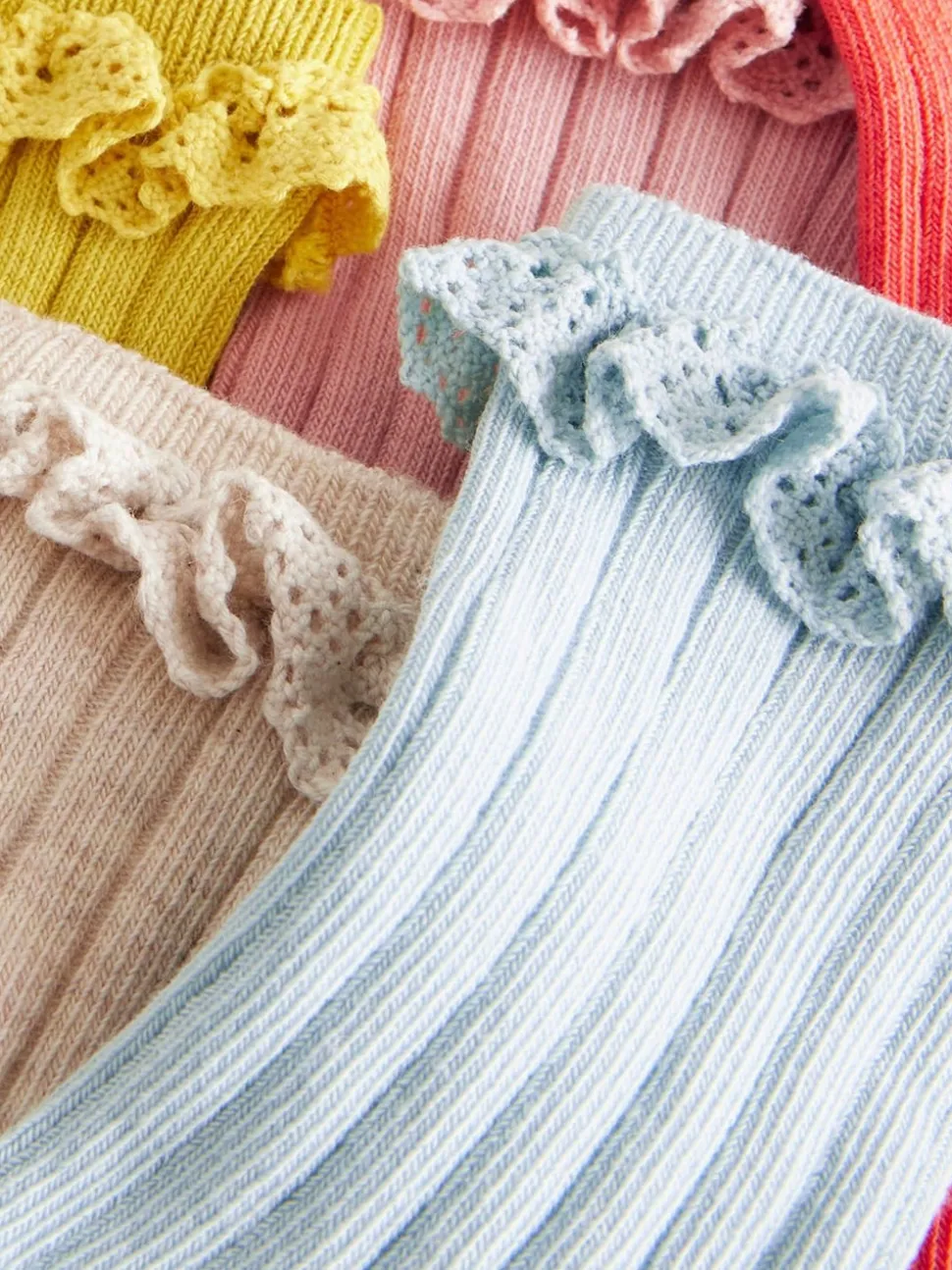 Boden Pink Frilly Socks 5 Pack