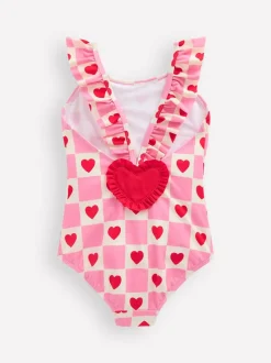 Boden Pink Hallie Frill Strap Swimsuit