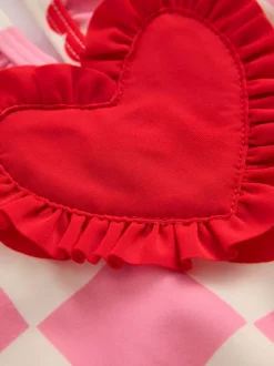 Boden Pink Hallie Frill Strap Swimsuit
