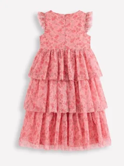 Boden Pink Heart Tiered Tulle Dress