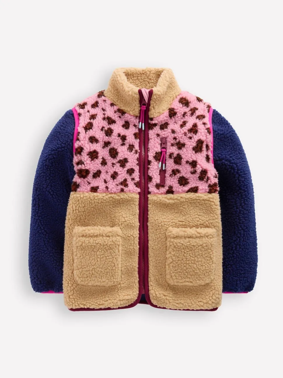 Boden Pink 2-in-1 Borg Jacket