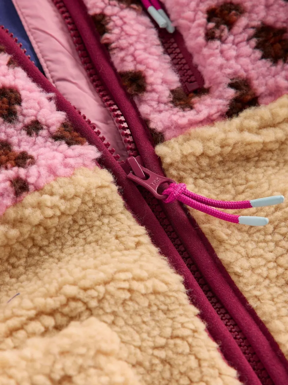 Boden Pink 2-in-1 Borg Jacket