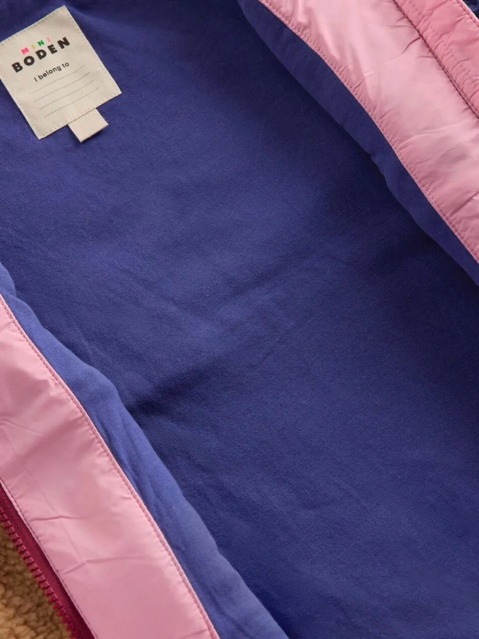 Boden Pink 2-in-1 Borg Jacket