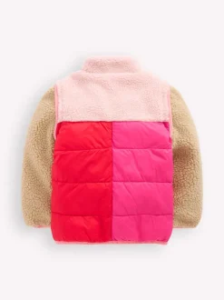 Boden Pink 2-in-1 Borg Mix Jacket