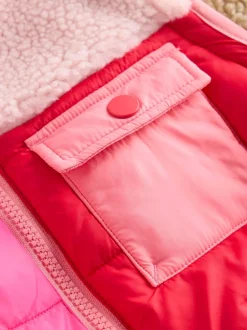 Boden Pink 2-in-1 Borg Mix Jacket
