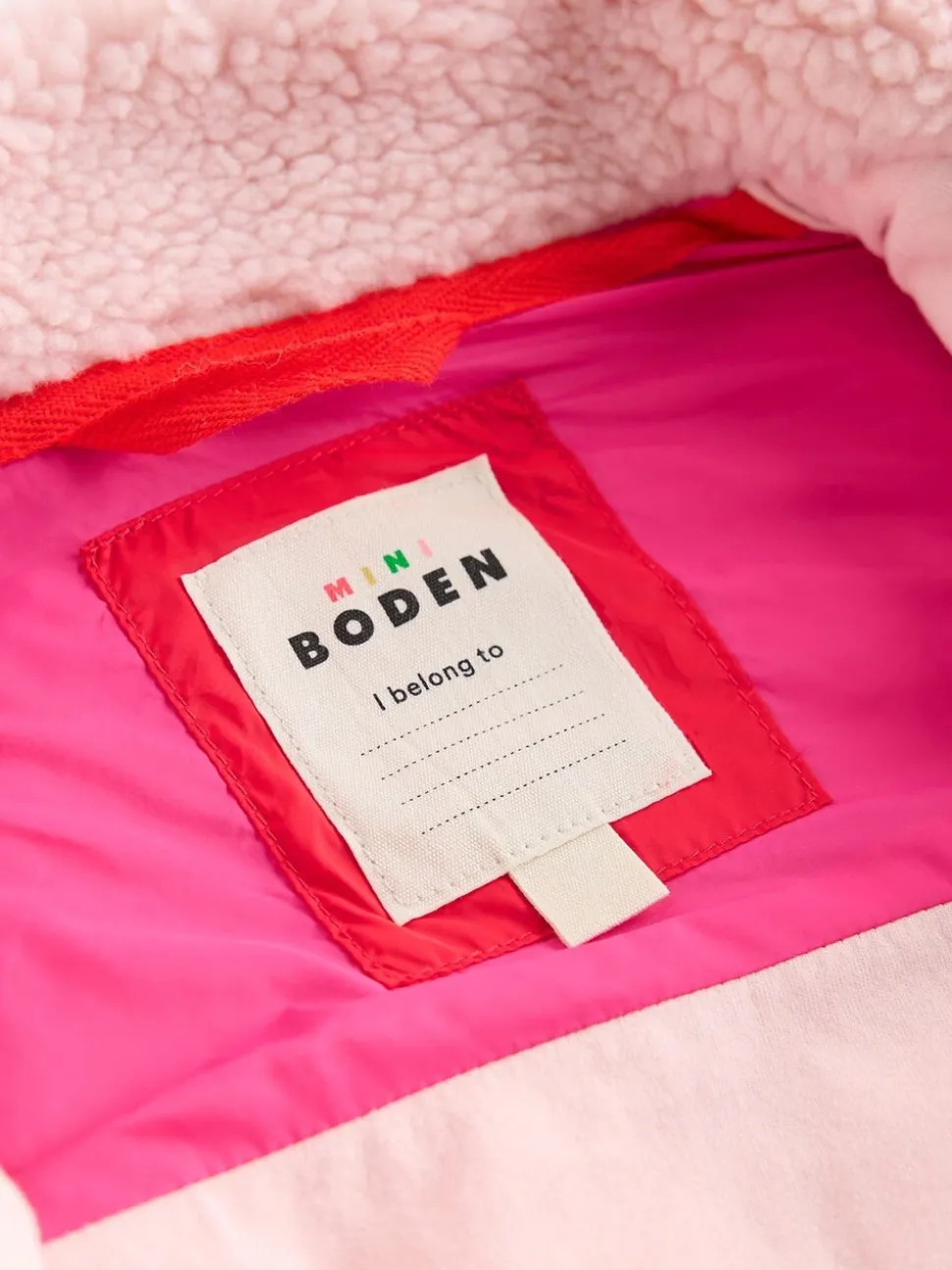 Boden Pink 2-in-1 Borg Mix Jacket