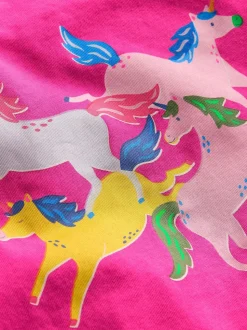Boden Pink Long Sleeve Unicorn Riso T-Shirt