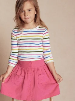 Boden Pink Mini Button through Skirt