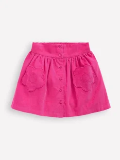 Boden Pink Mini Button through Skirt