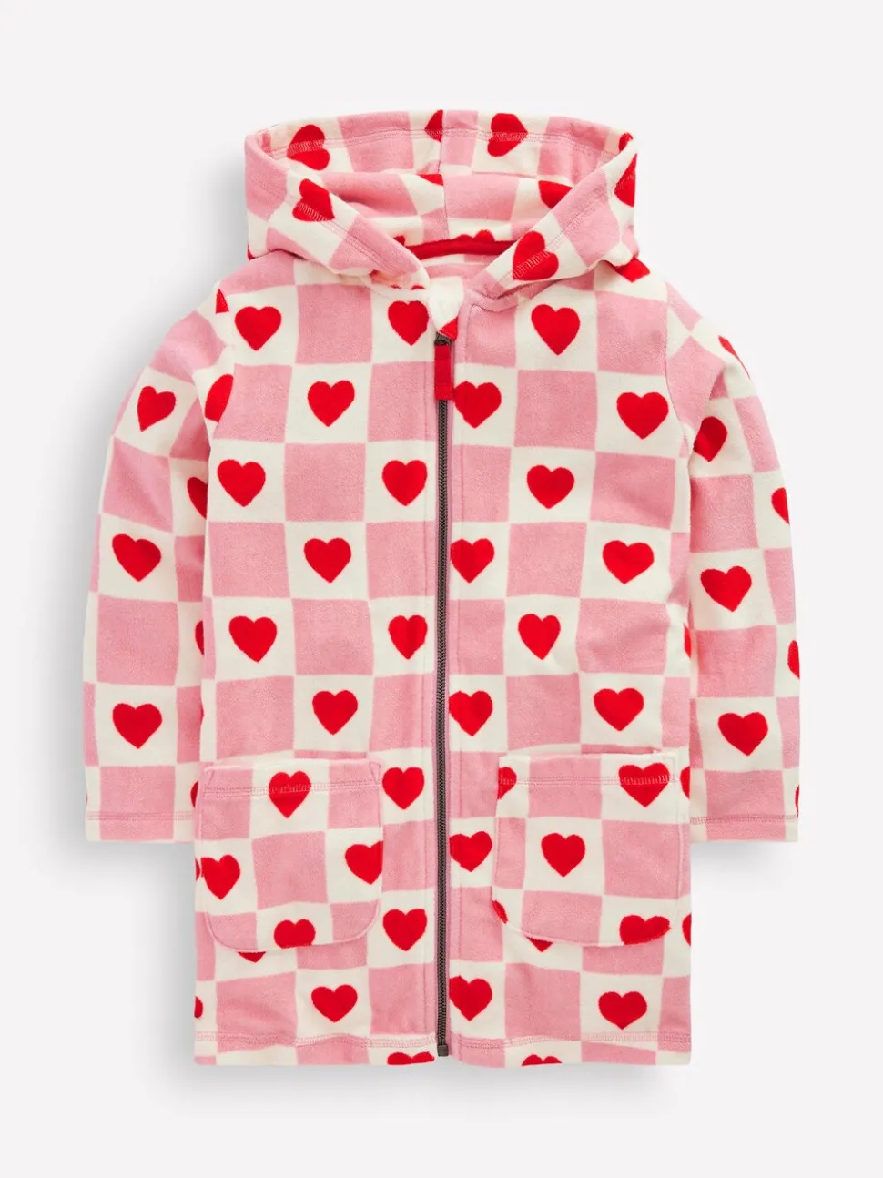 Boden Pink Romie Towelling Zip Throw-On Cover-Up