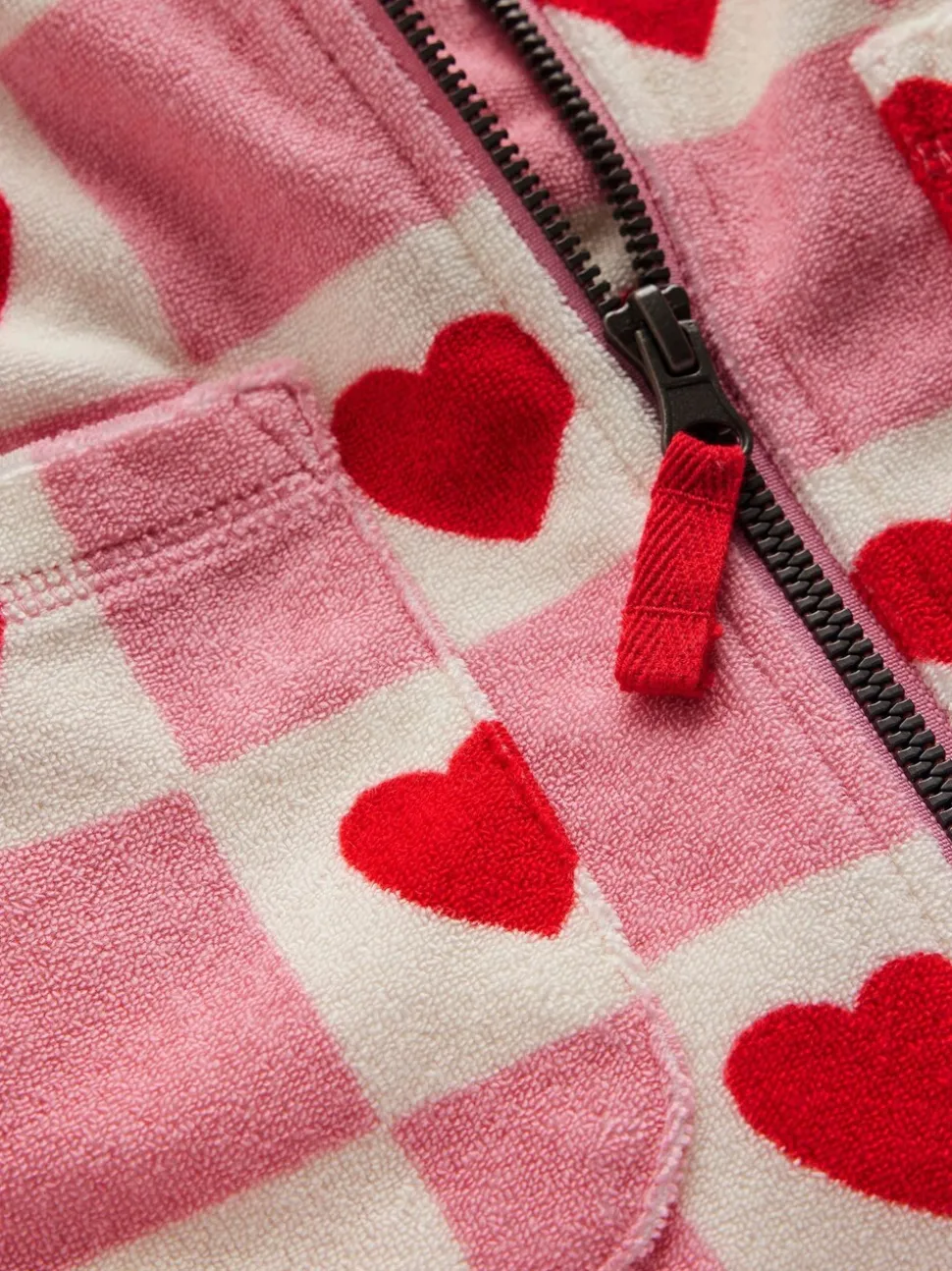 Boden Pink Romie Towelling Zip Throw-On Cover-Up