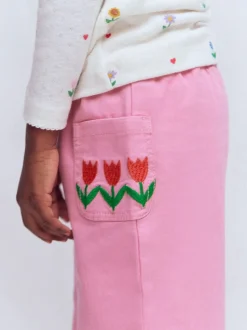 Boden Pink Wide Leg Pull-on Trousers