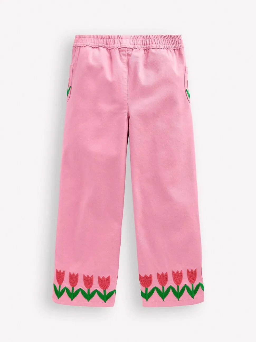 Boden Pink Wide Leg Pull-on Trousers